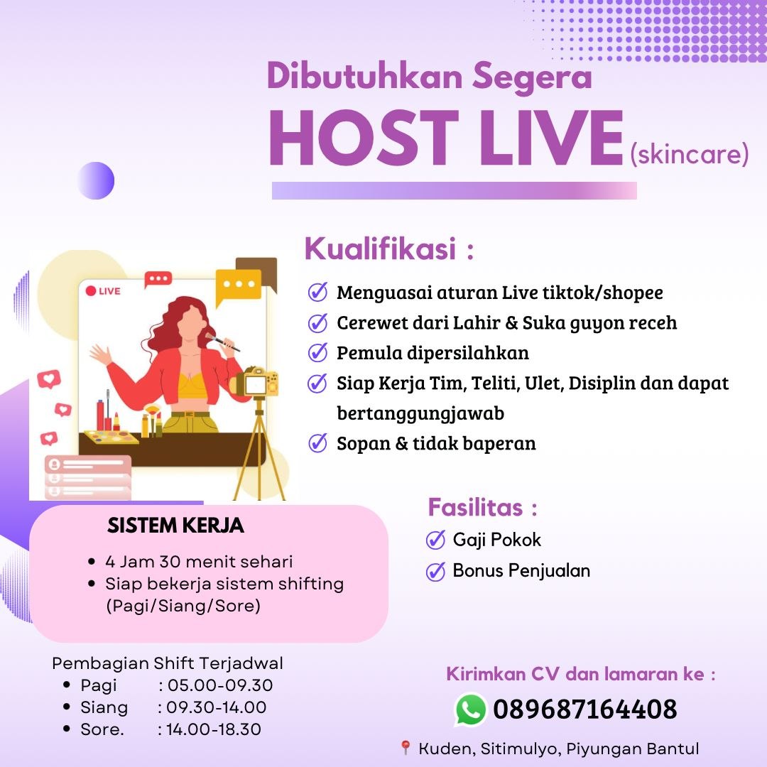 Poster lowongan LOKER JOGJA
