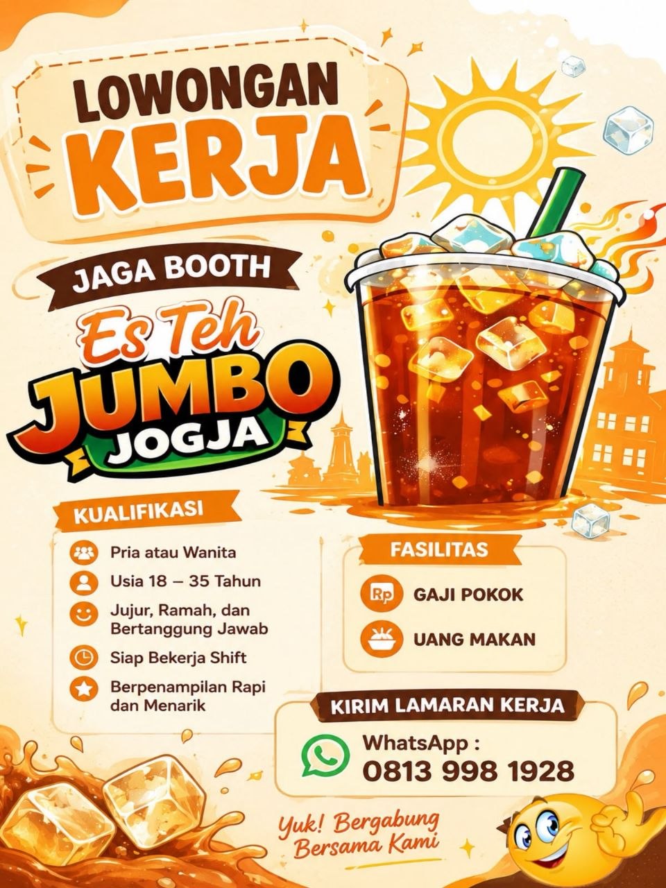 Poster lowongan Es Teh Jumbo Jogja
