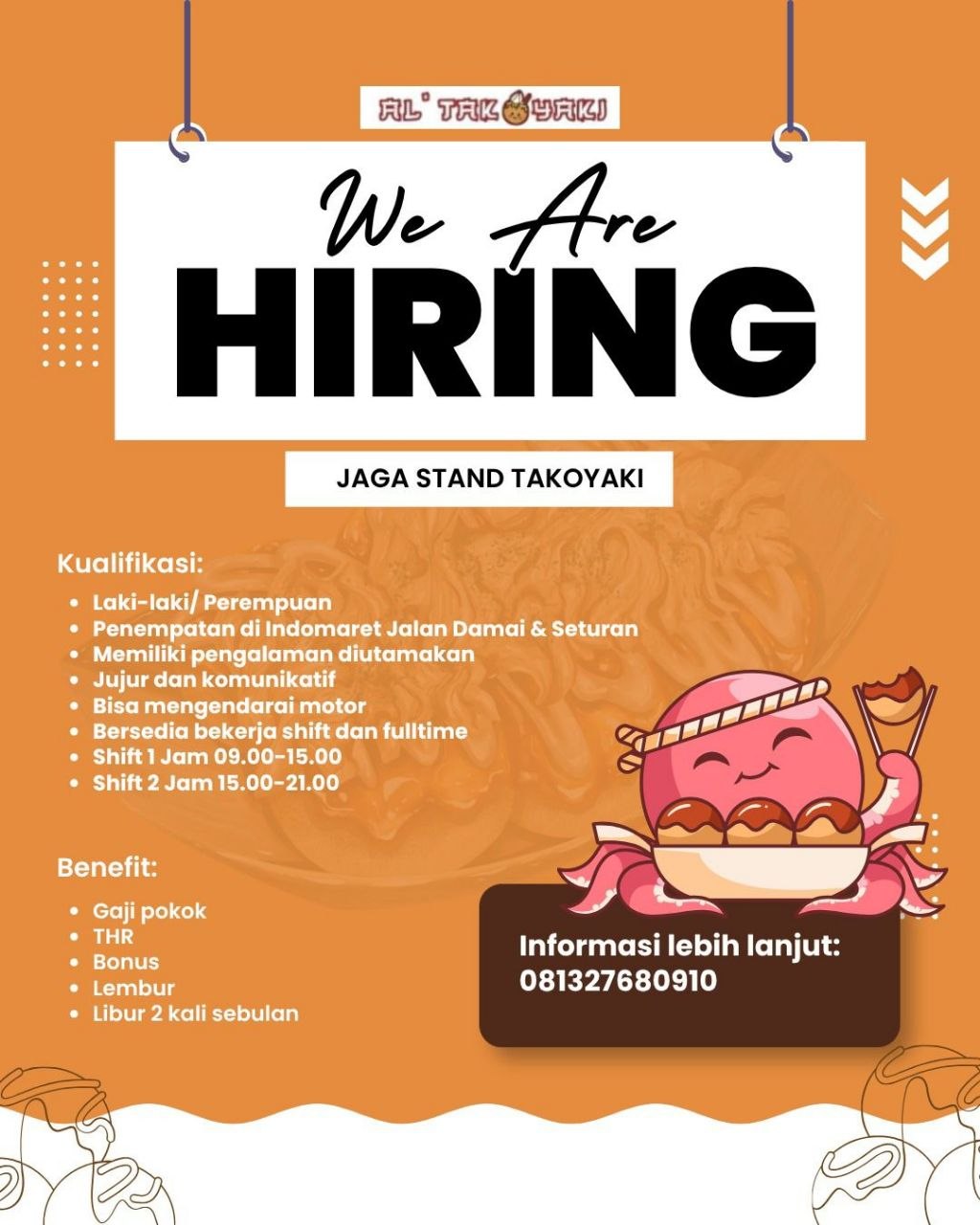 Poster lowongan AL' TAKOYAKI