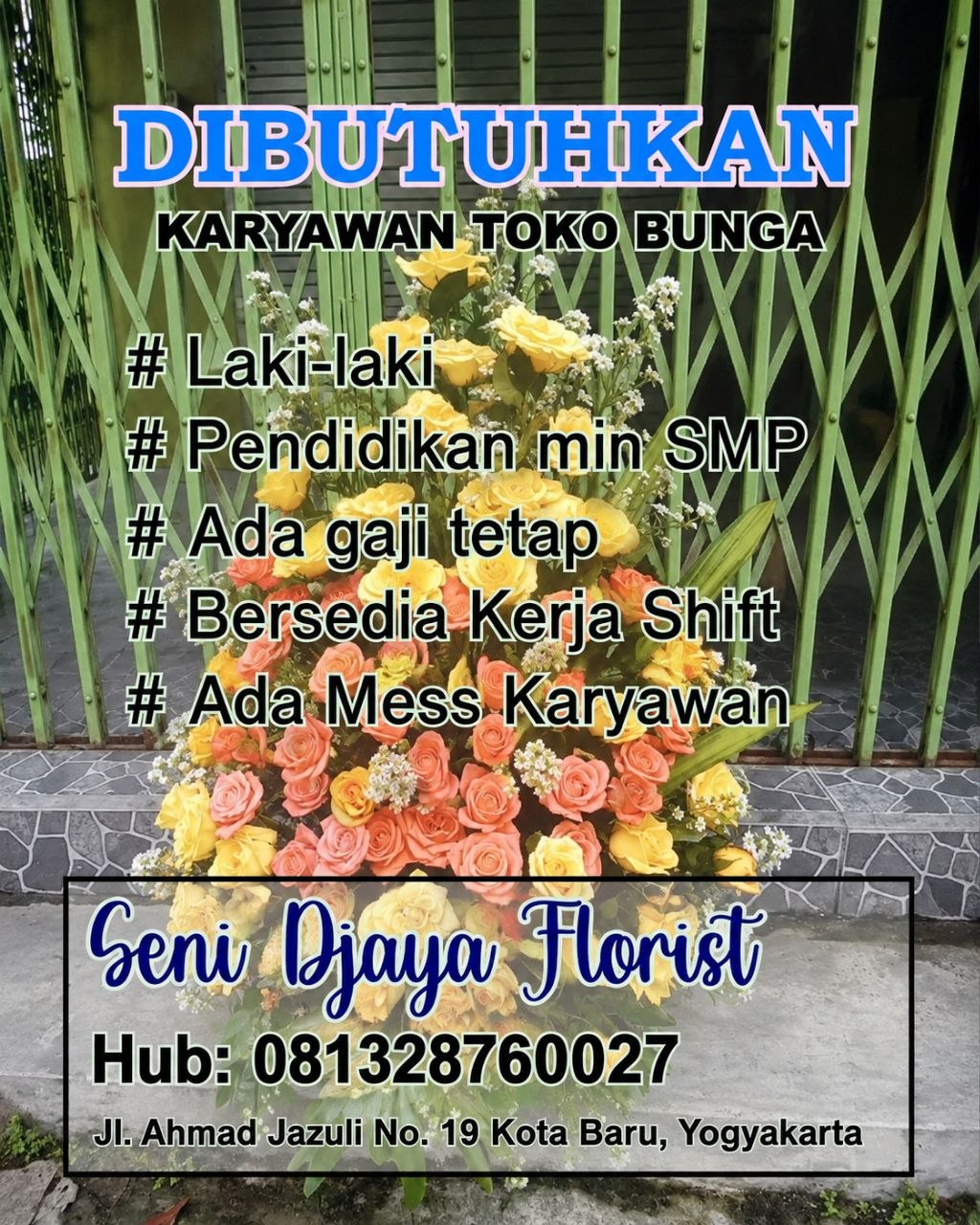 Poster lowongan Seni Djaya Florist
