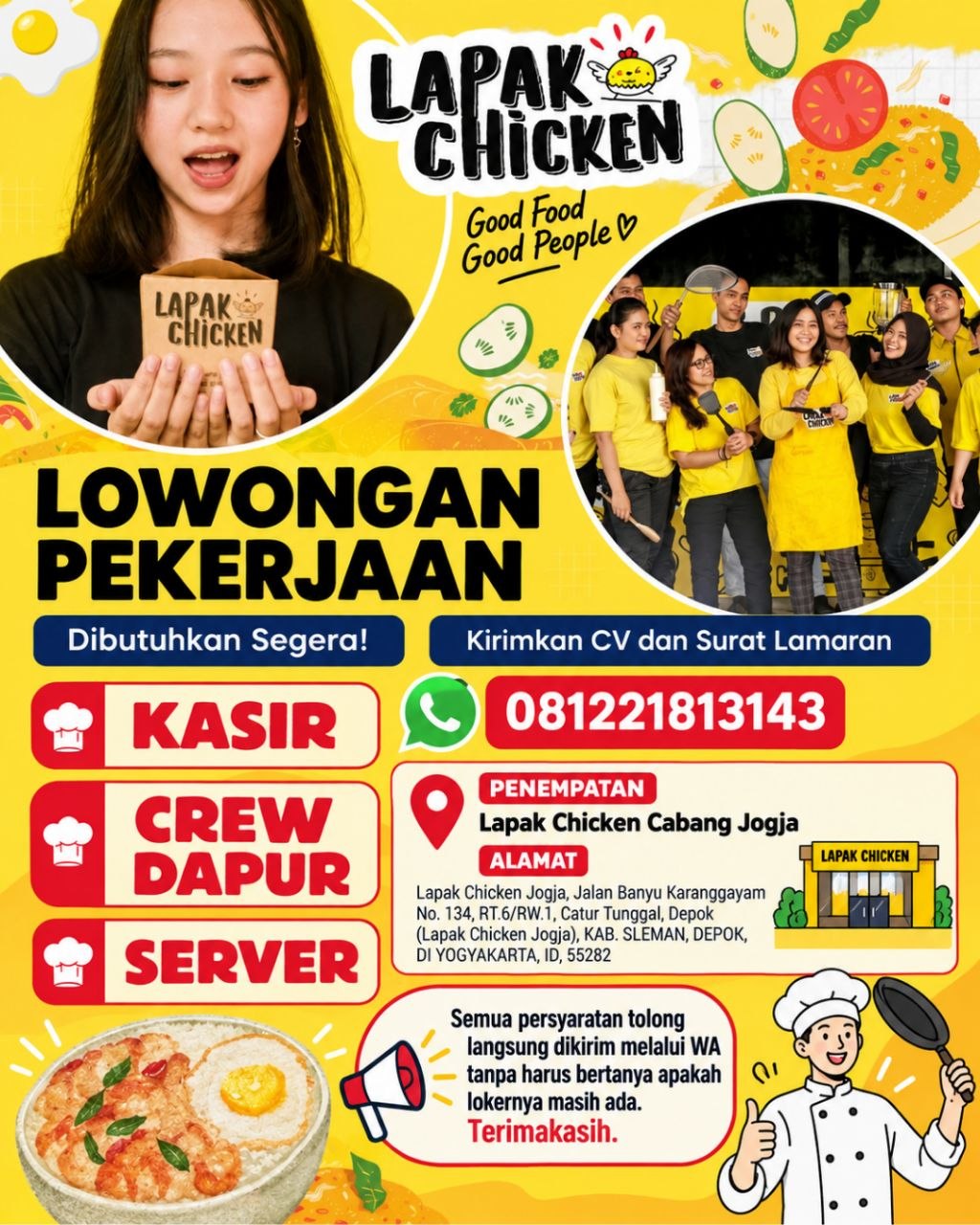 Poster lowongan Lapak Chicken