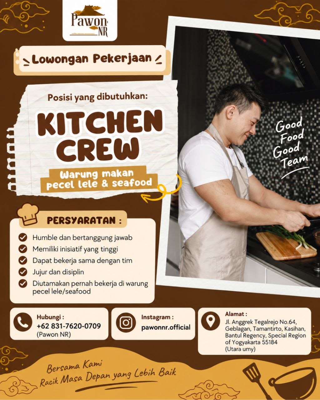 Poster lowongan Pawon NR