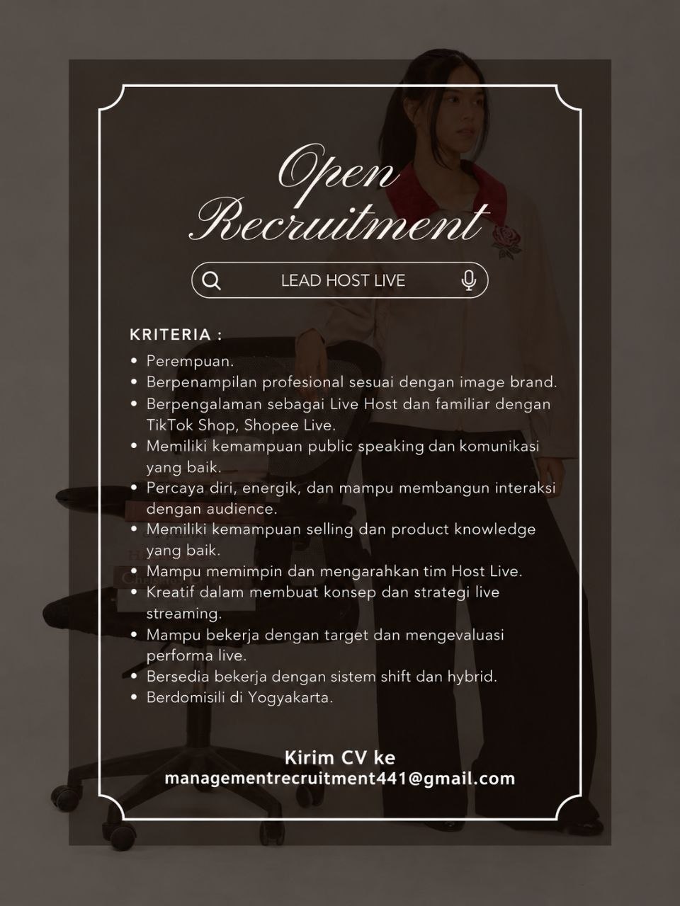 Poster lowongan LOKER JOGJA