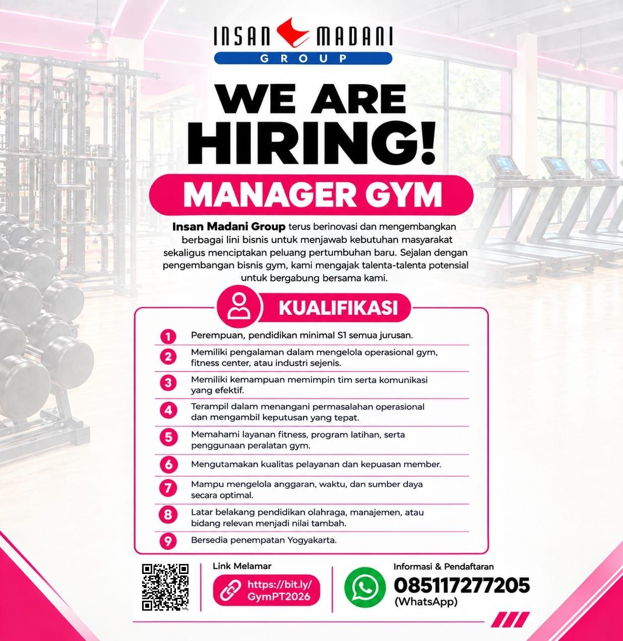 Poster lowongan Insan Madani Group
