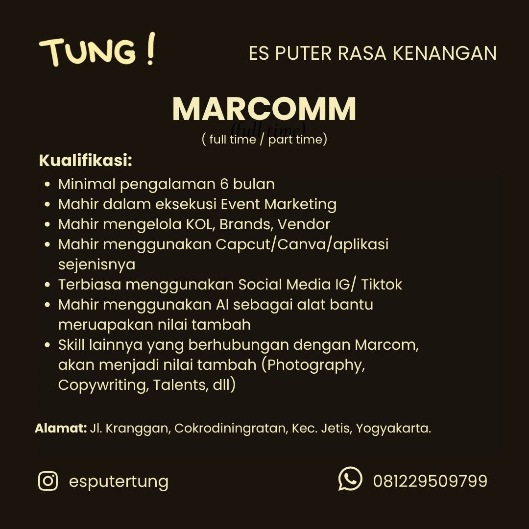 Poster lowongan ES PUTER RASA KENANGAN