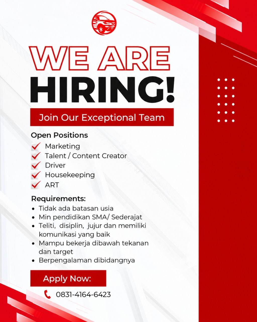 Poster lowongan LOKER JOGJA