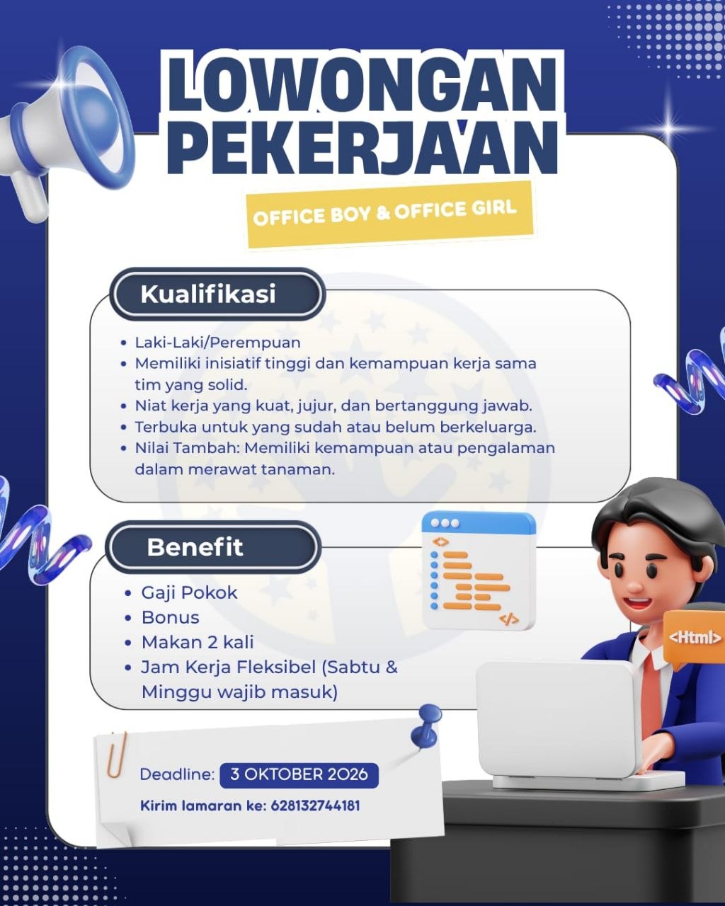 Poster lowongan LOKER JOGJA