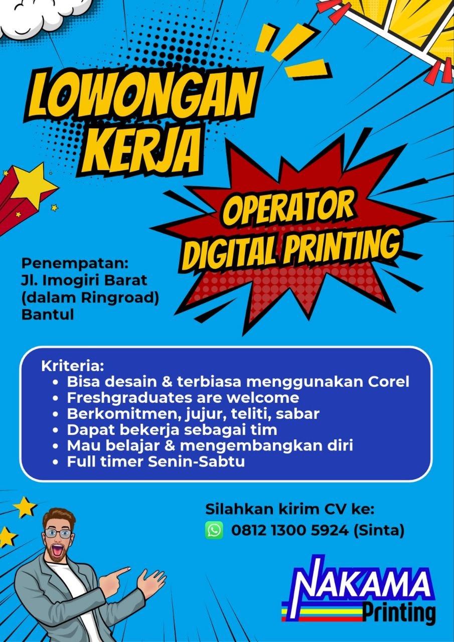 Poster lowongan Nakama Printing