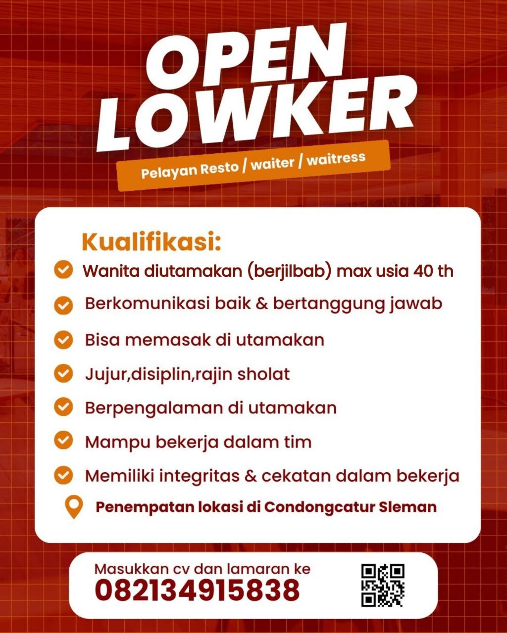 Poster lowongan LOKER JOGJA