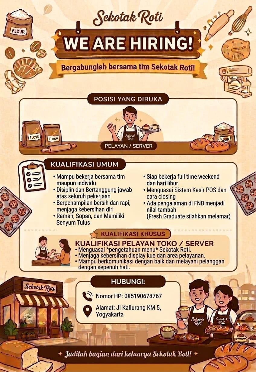 Poster lowongan Sekotak Roti