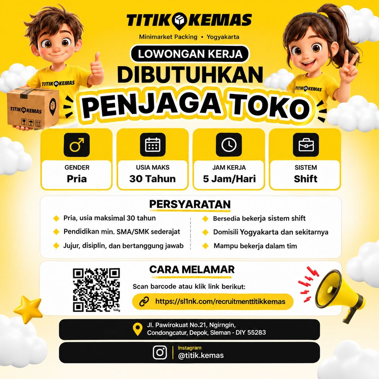Poster lowongan Titik Kemas