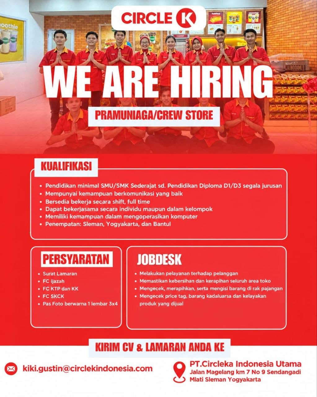 Poster lowongan Circle K