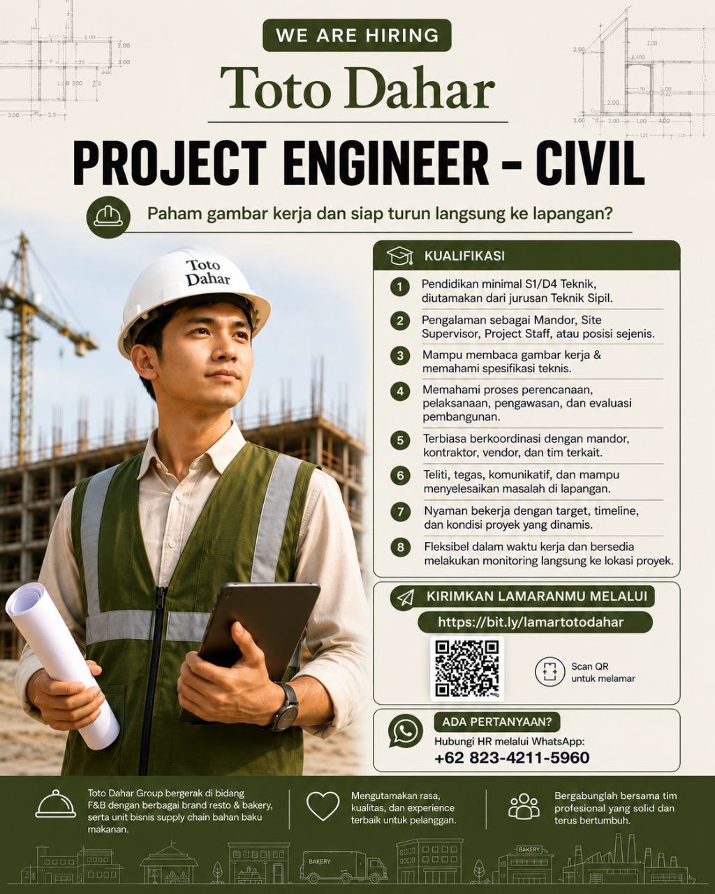 Poster lowongan Toto Dahar