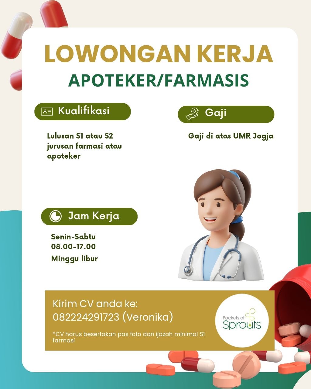 Poster lowongan Pockets of Sprouts