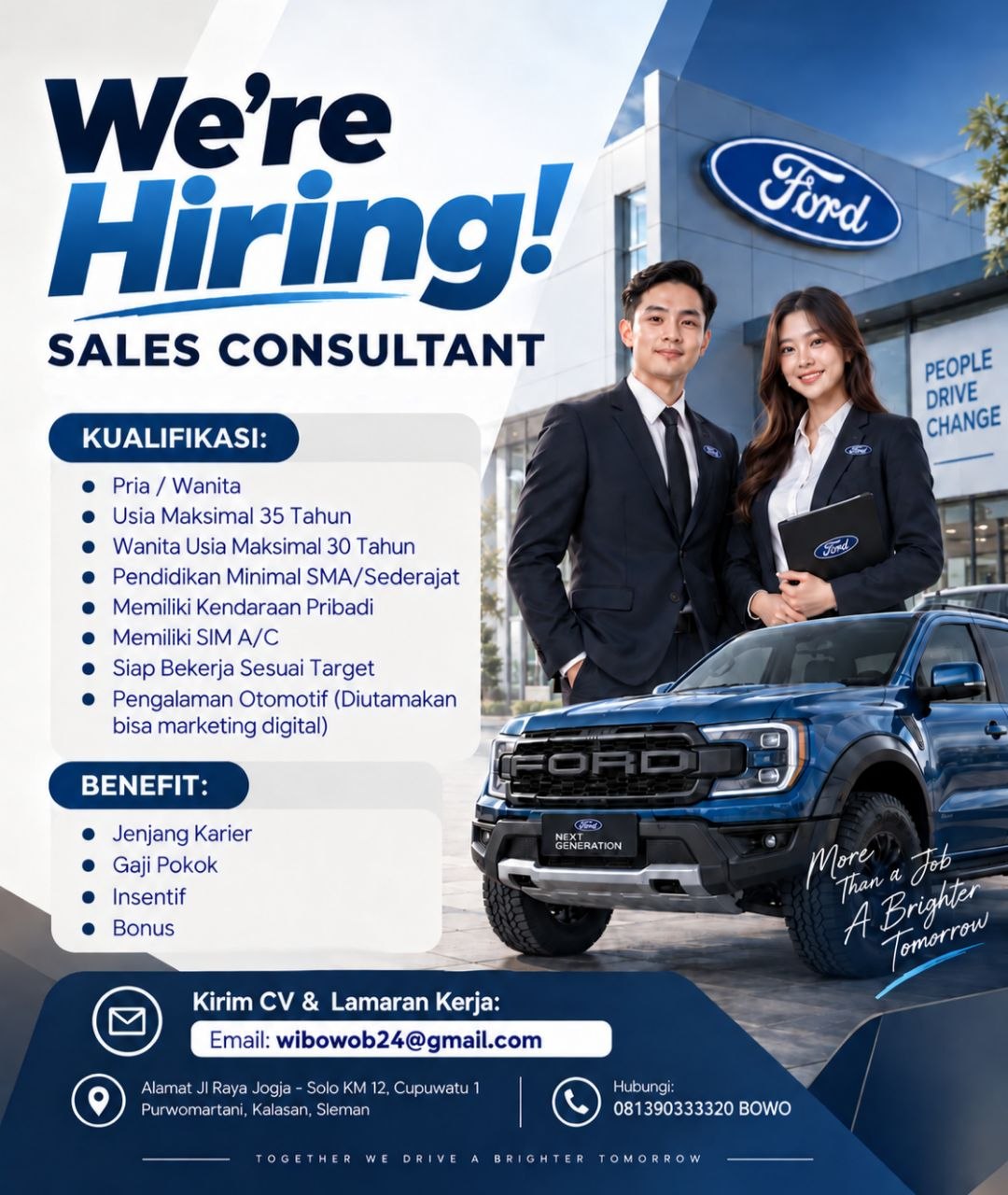 Poster lowongan Ford