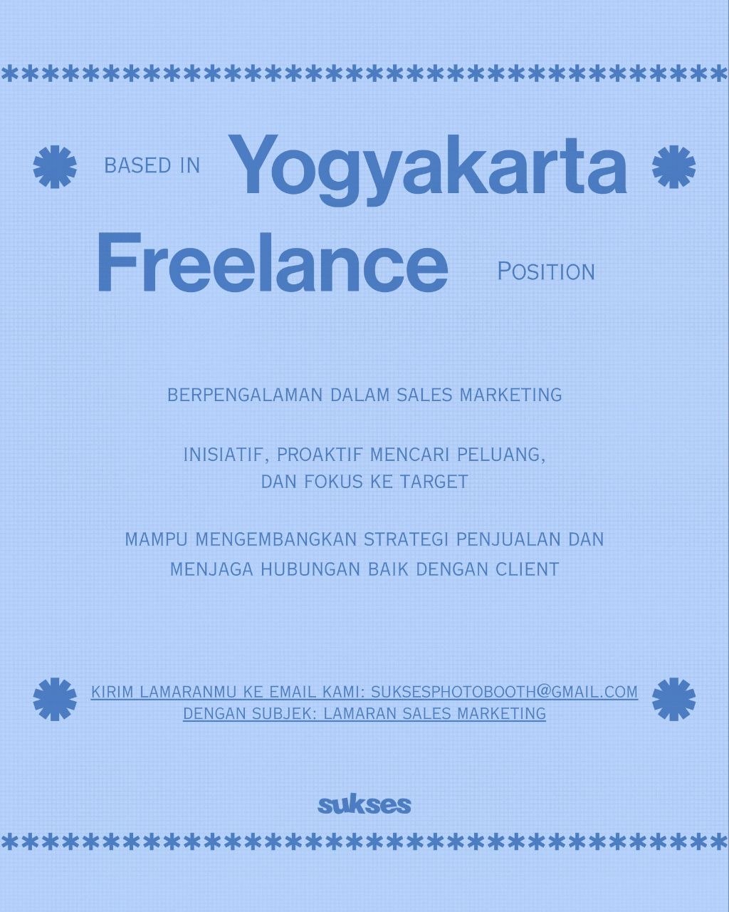 Poster lowongan sukses