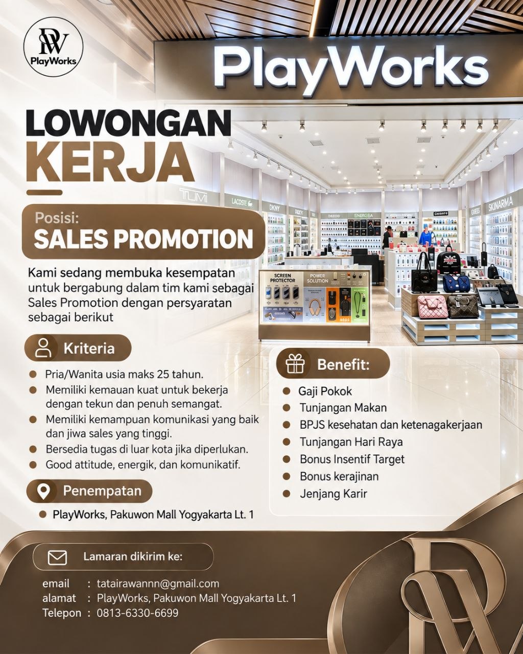 Poster lowongan PlayWorks