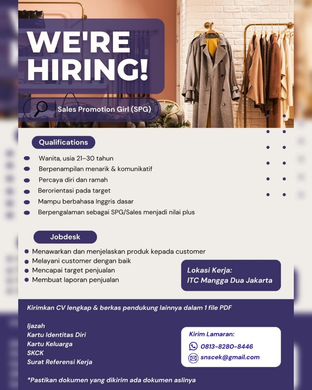 Poster lowongan Lowker Jakarta Update