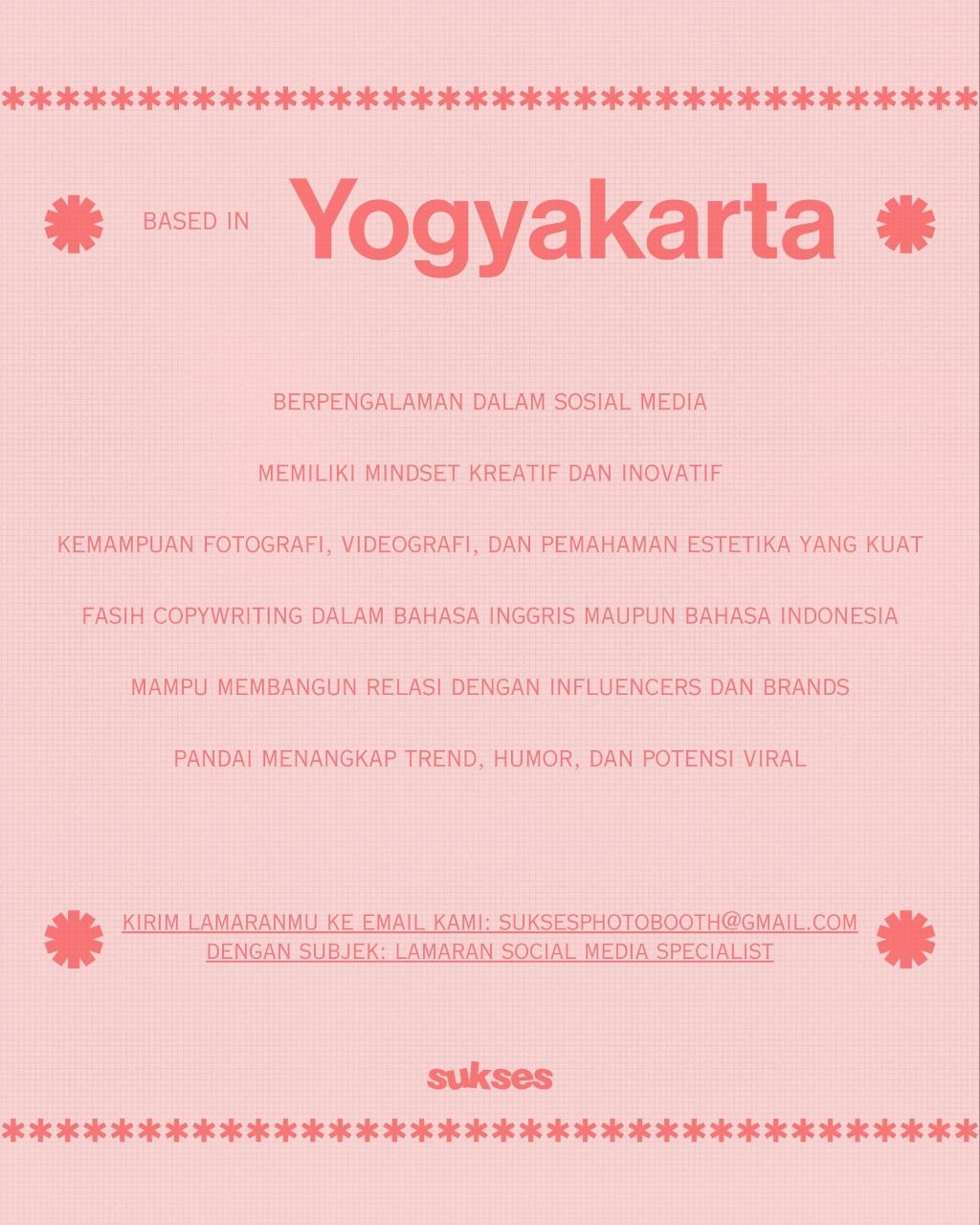 Poster lowongan sukses