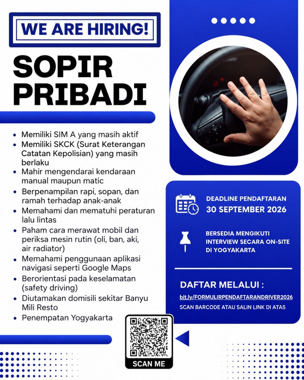 Poster lowongan LOKER JOGJA