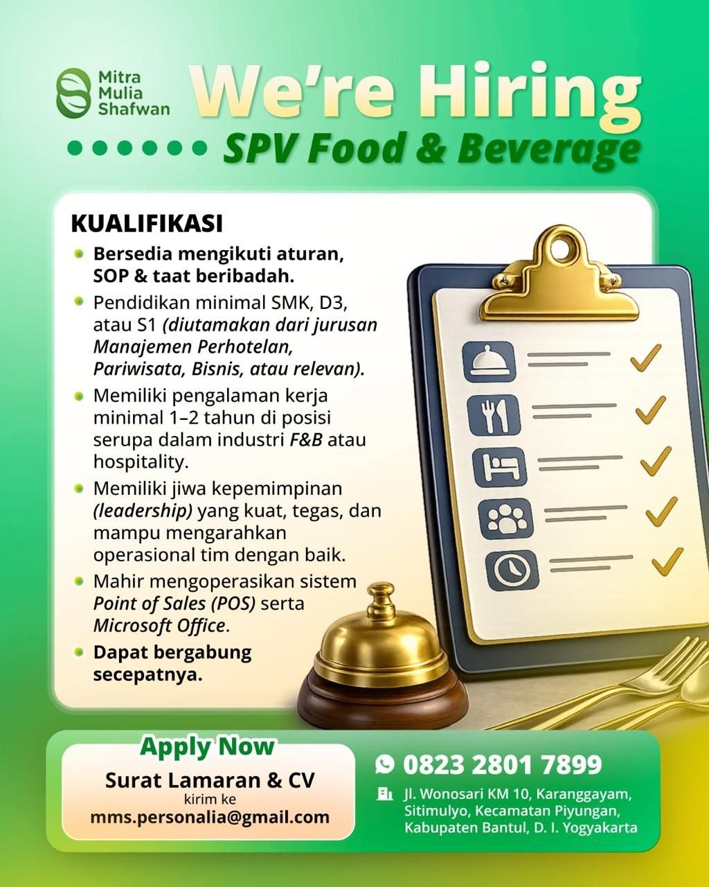 Poster lowongan Mitra Mulia Shafwan