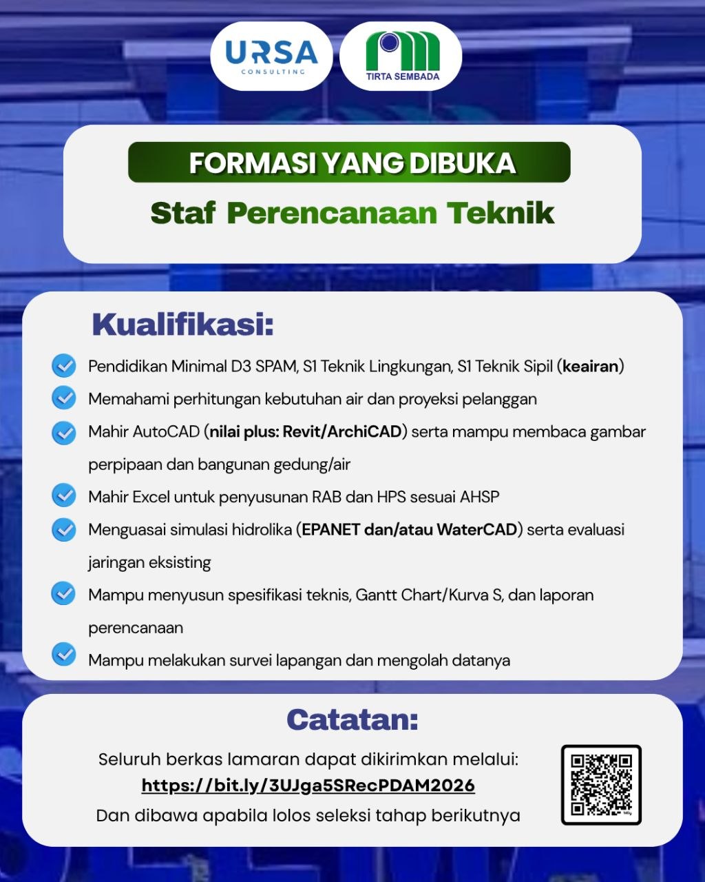 Poster lowongan PDAM Tirta Sembada
