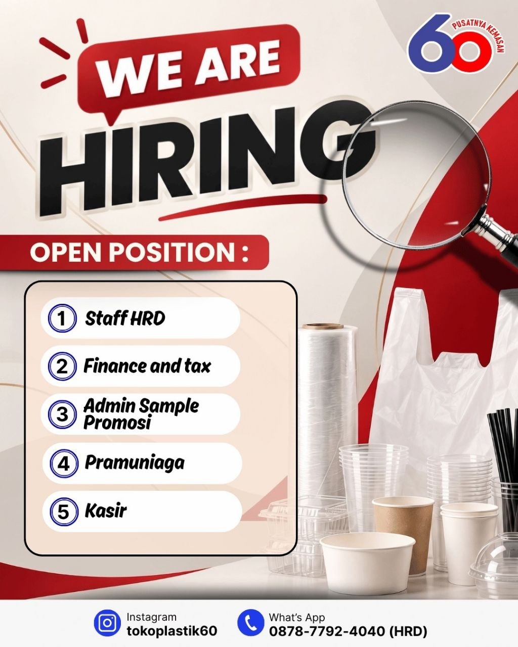 Poster lowongan Toko Plastik 60