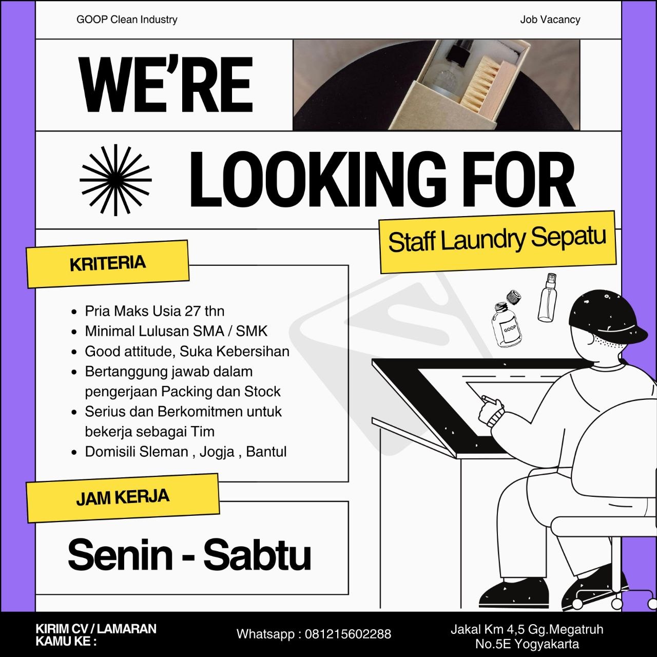 Poster lowongan GOOP Clean Industry