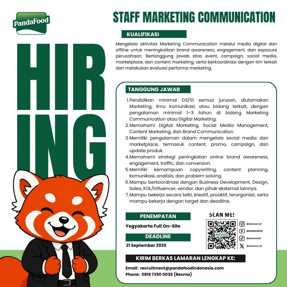 Poster lowongan PandaFood
