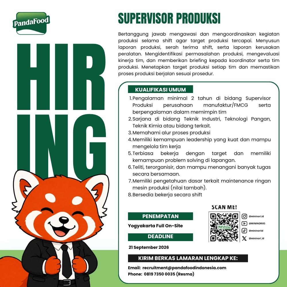Poster lowongan PandaFood