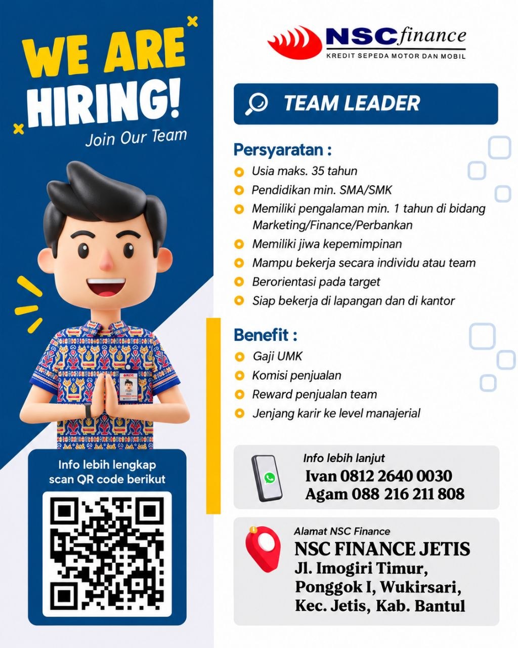 Poster lowongan NSC finance