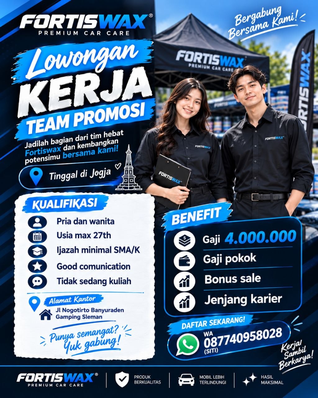 Poster lowongan FORTISWAX