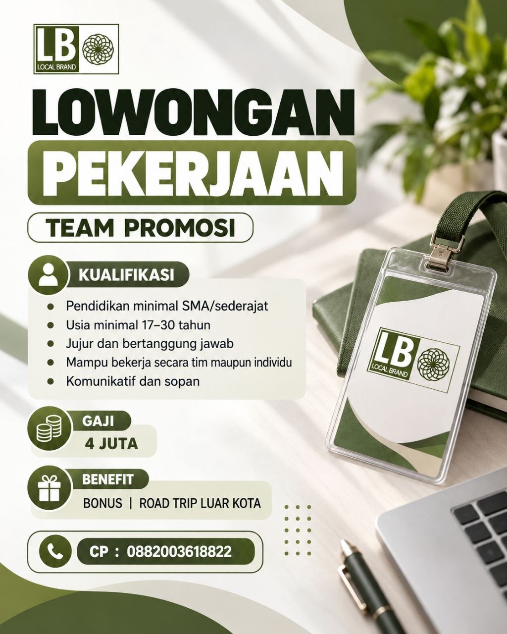 Poster lowongan Local Brand