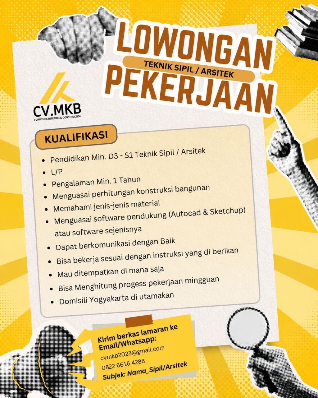 Poster lowongan CV.MKB