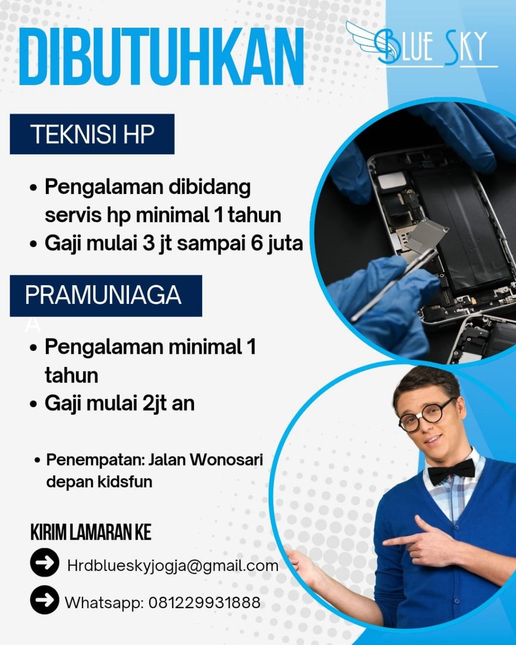Poster lowongan Blue Sky