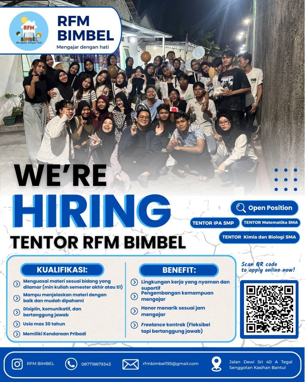 Poster lowongan RFM BIMBEL