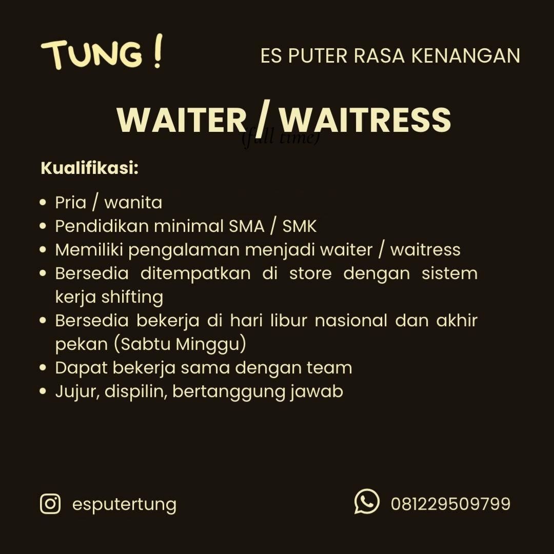 Poster lowongan ES PUTER RASA KENANGAN