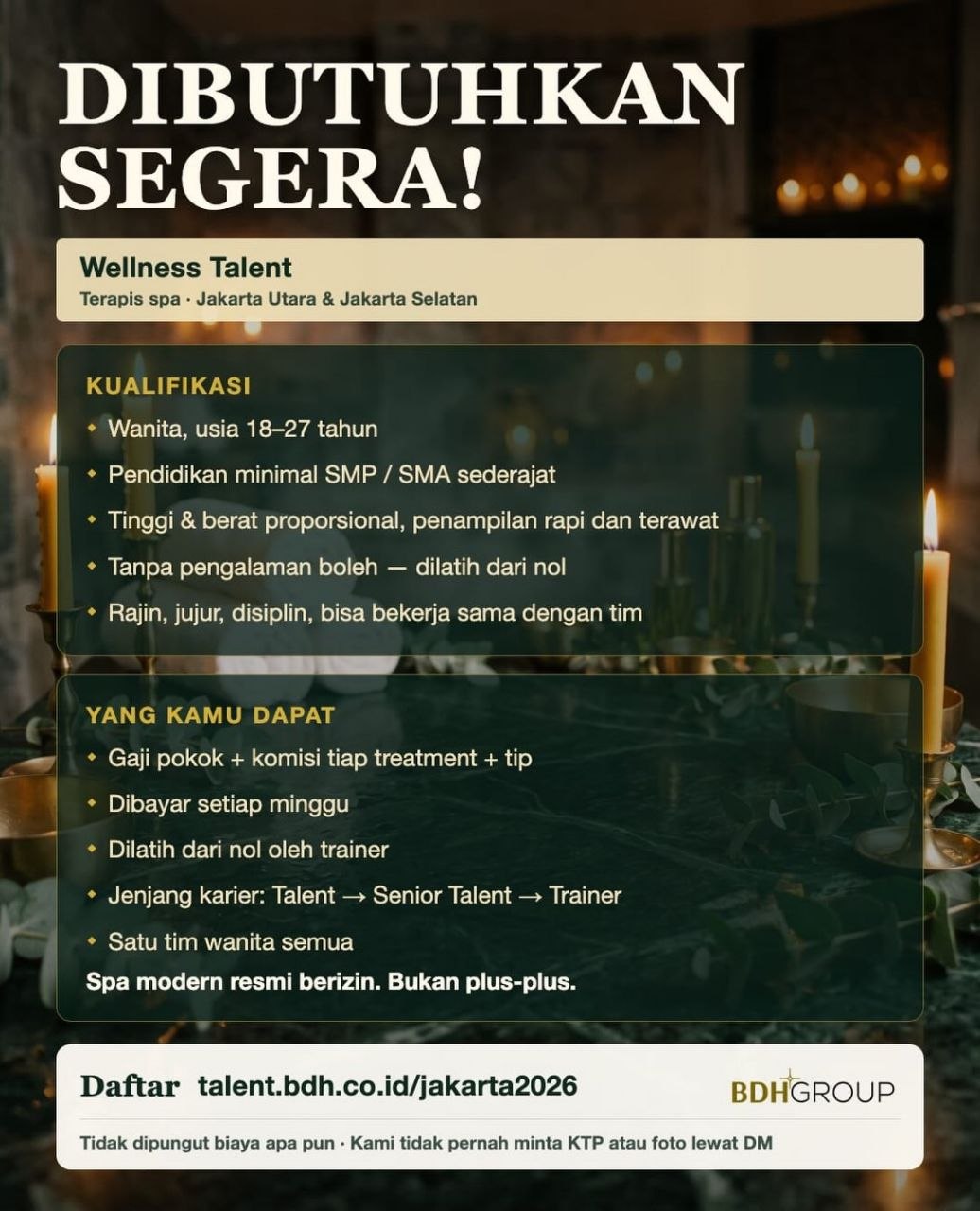 Poster lowongan BDH GROUP