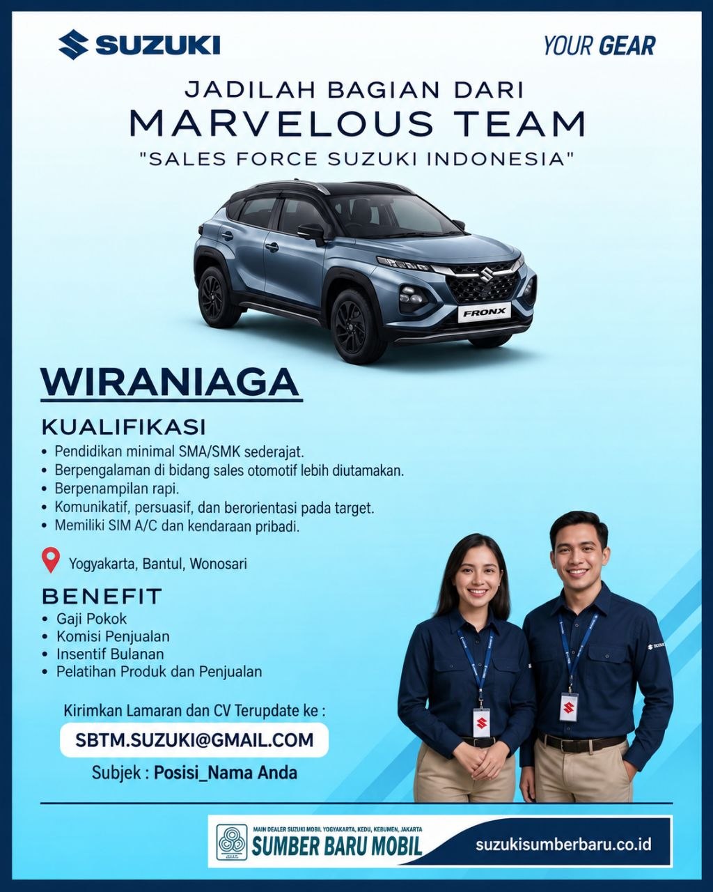 Poster lowongan Suzuki