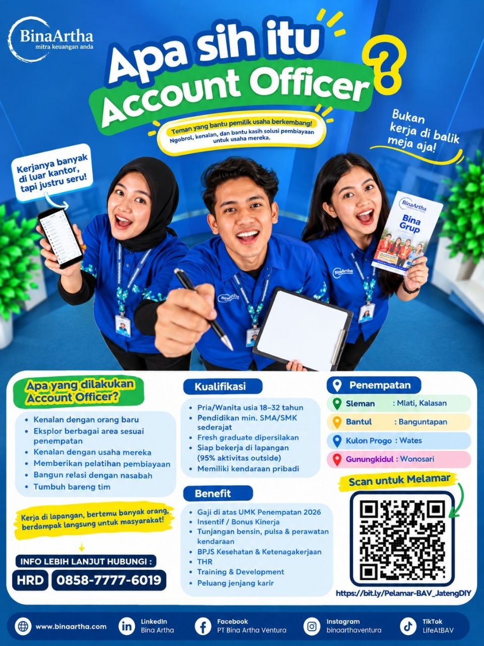 Poster lowongan Bina Artha