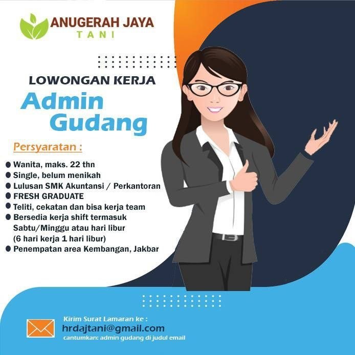 Poster lowongan Anugerah Jaya Tani