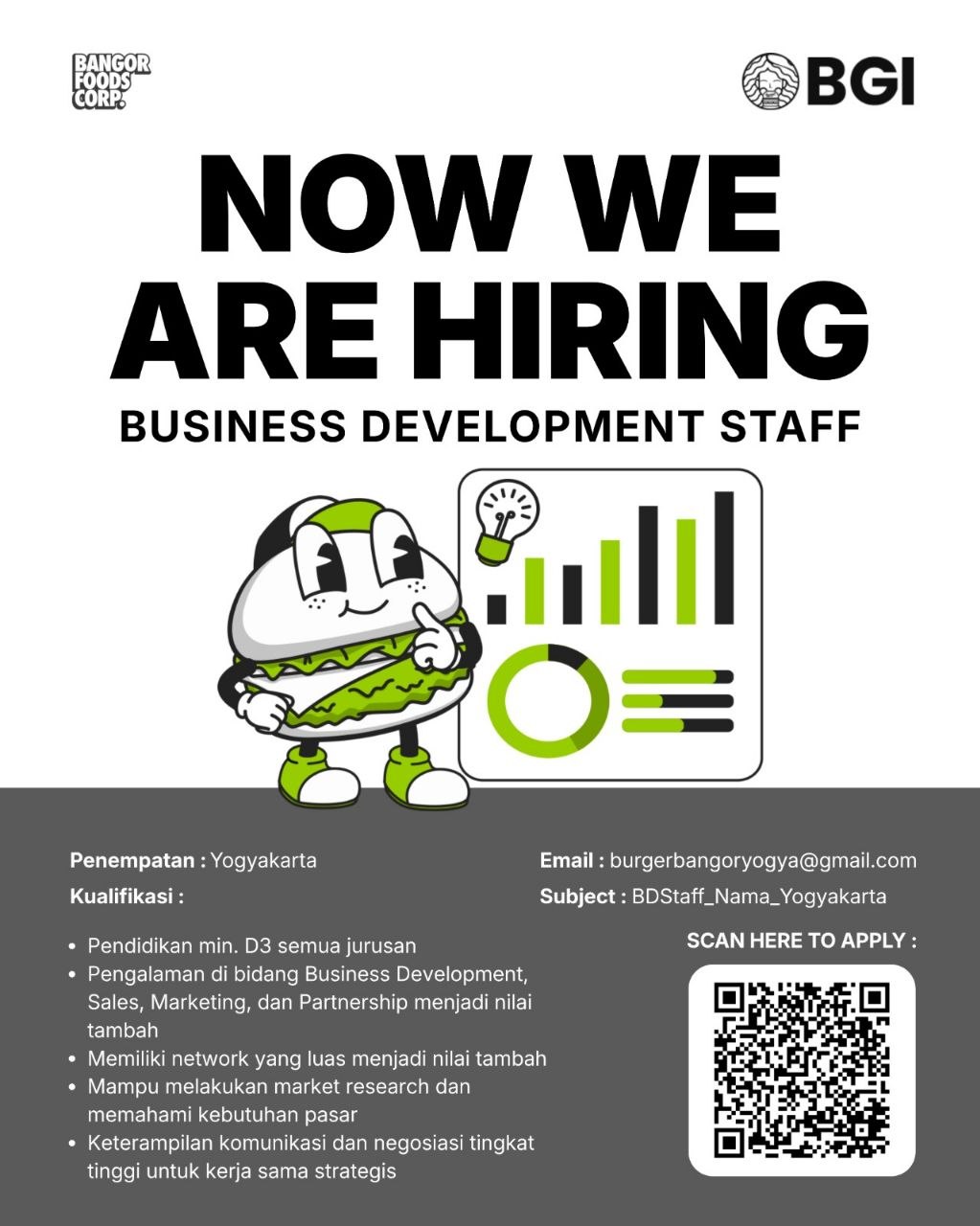 Poster lowongan Bangor Foods Corp.