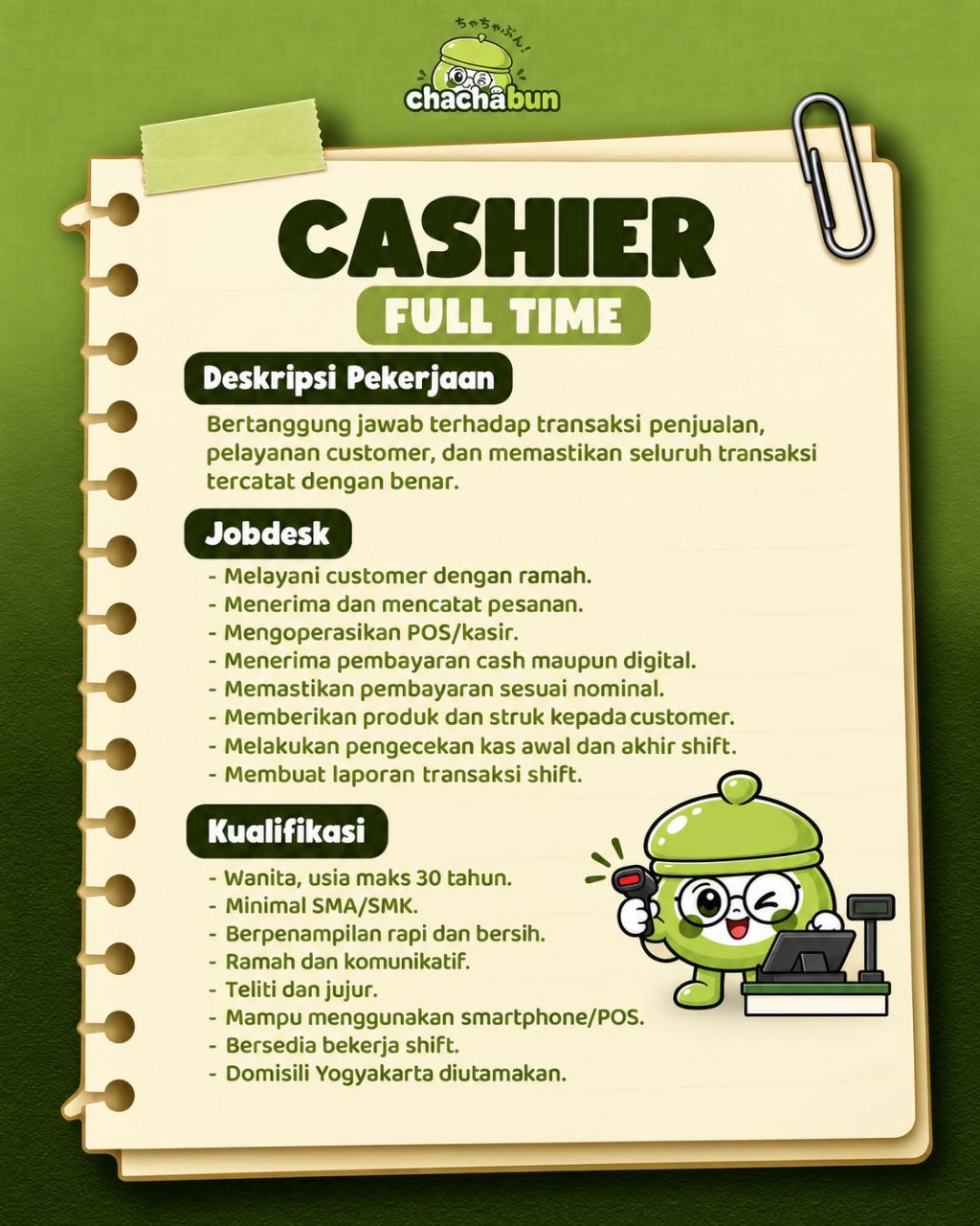 Poster lowongan Chachabun