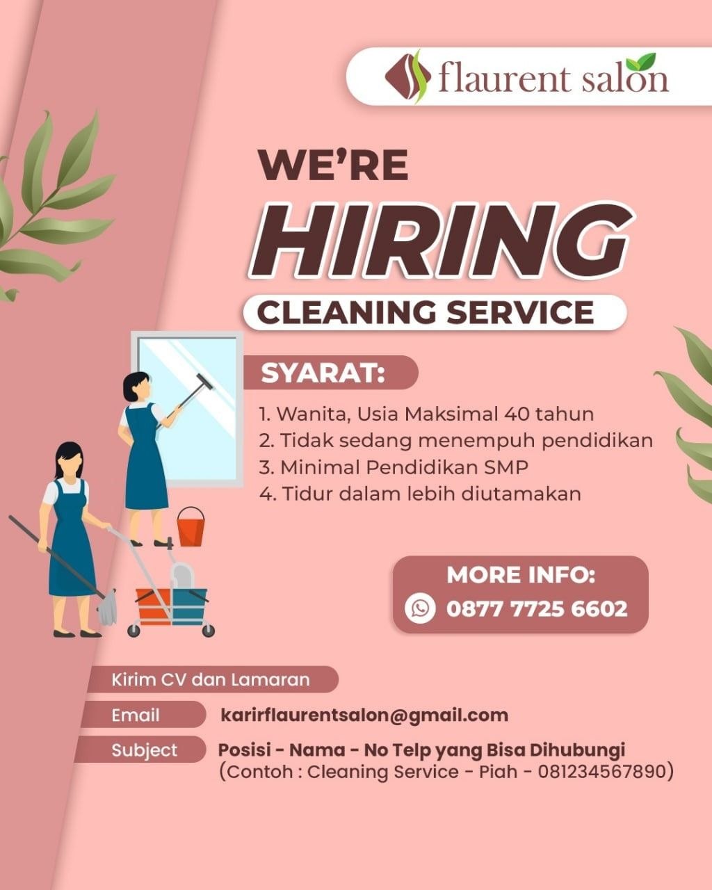 Poster lowongan Flaurent Salon