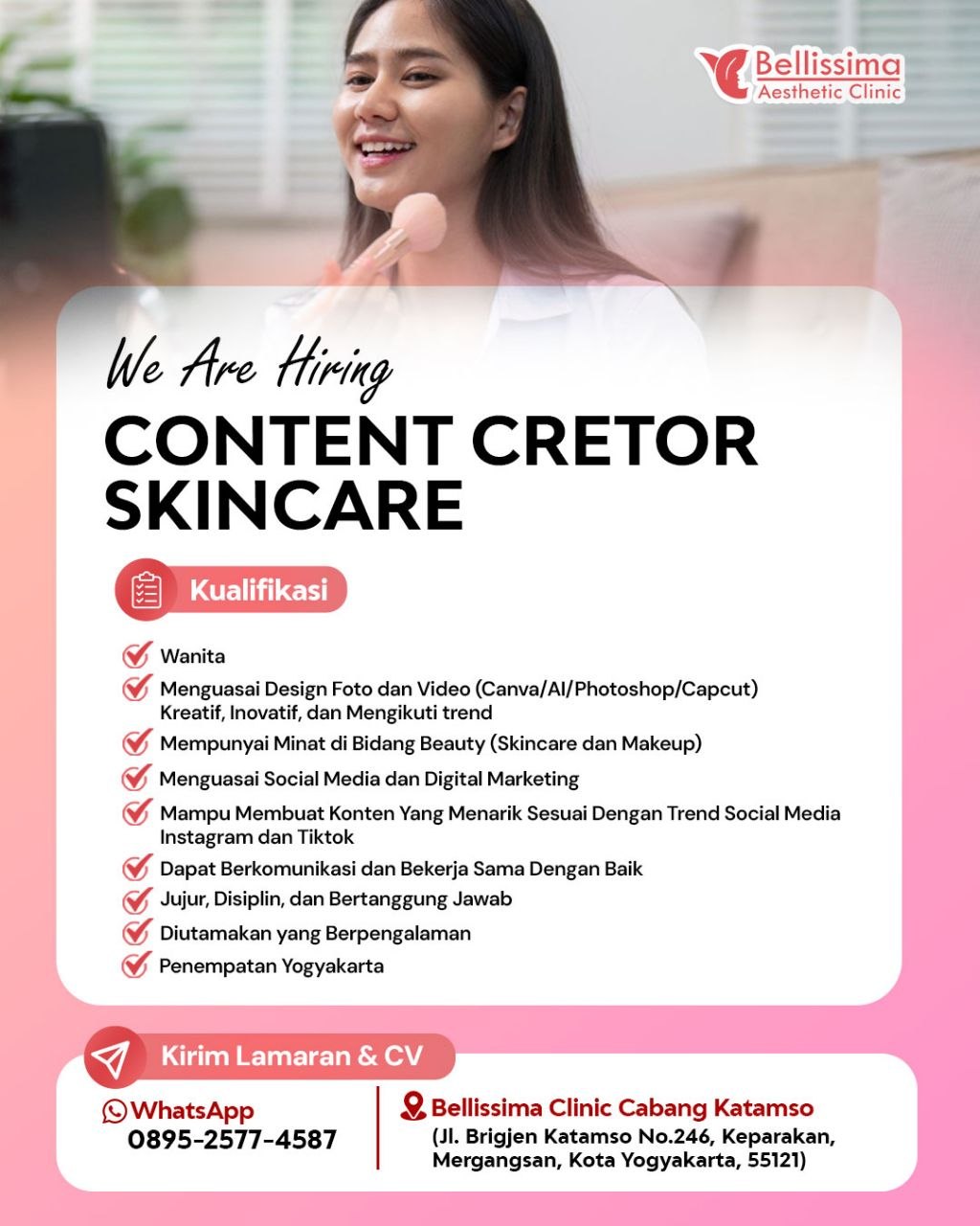 Poster lowongan Bellissima Aesthetic Clinic