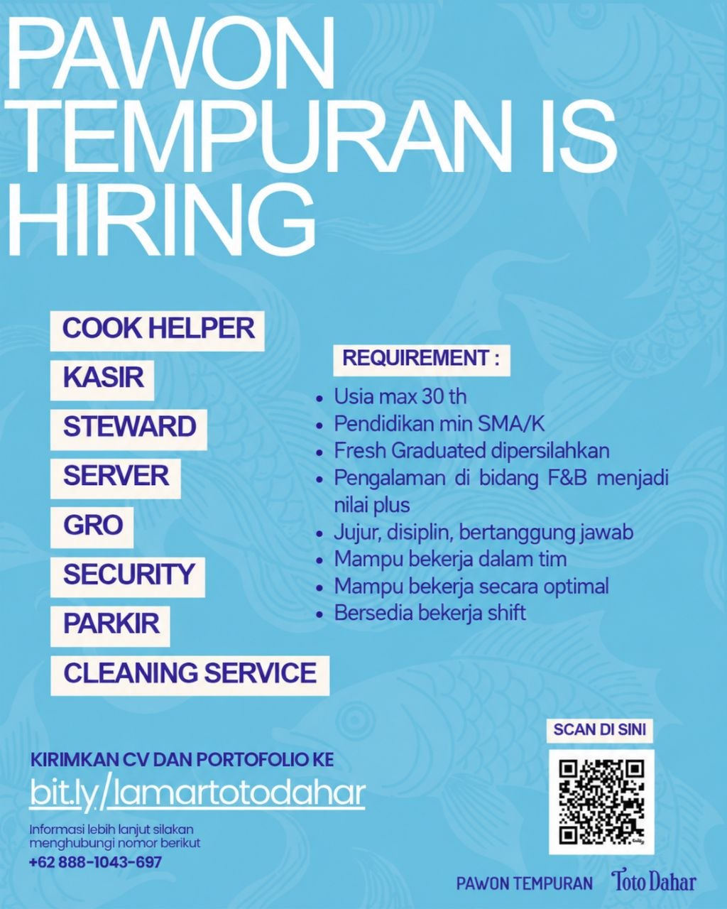 Poster lowongan Pawon Tempuran