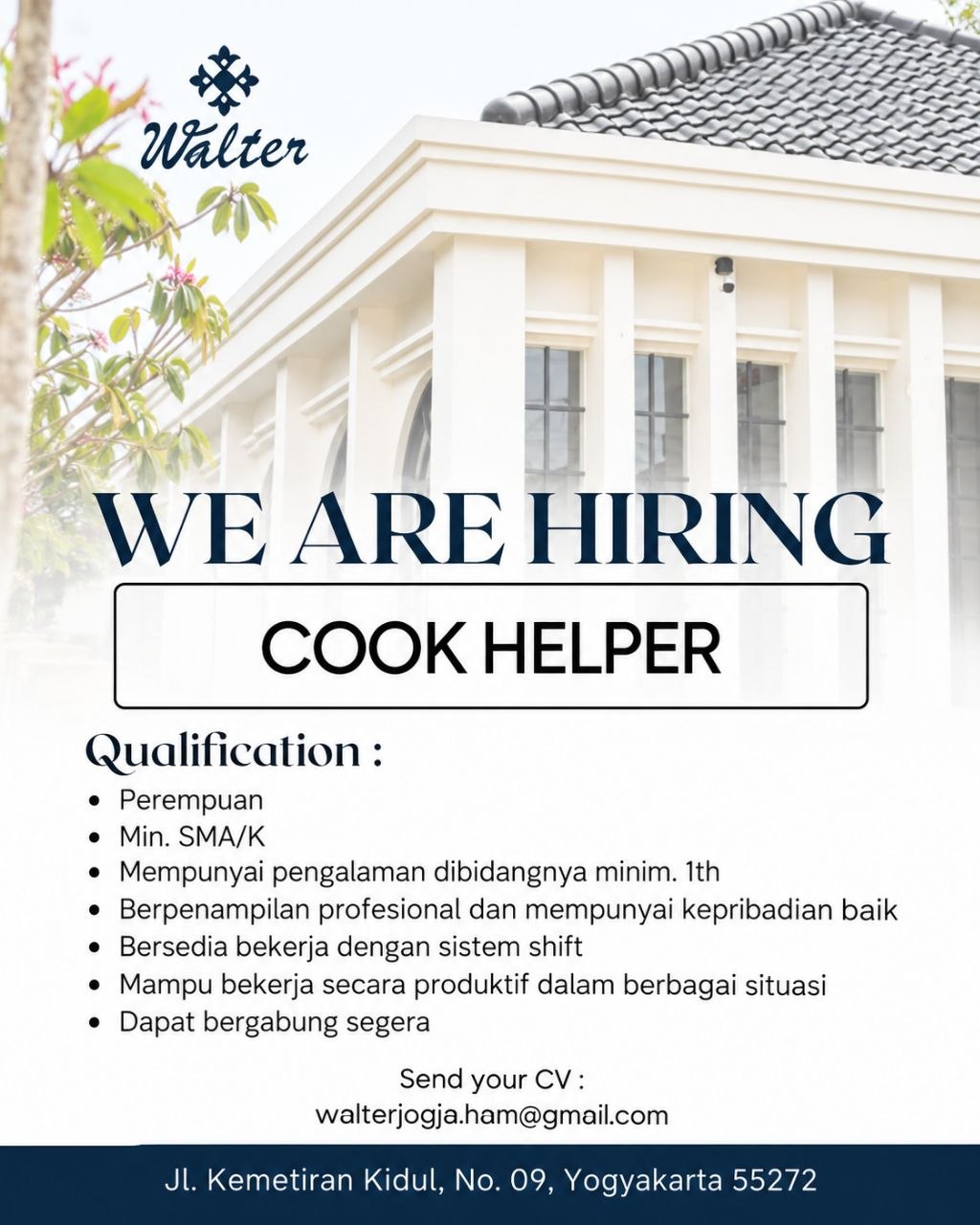Poster lowongan Walter