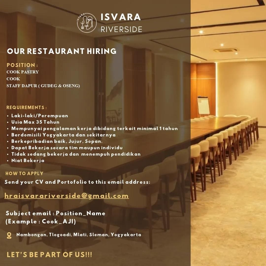 Poster lowongan Isvara Riverside