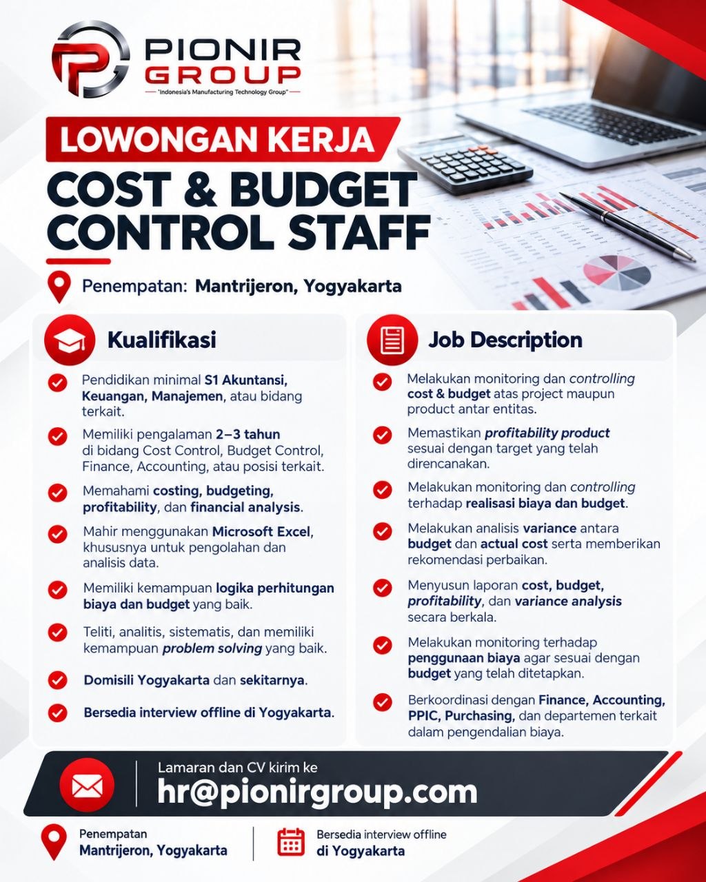 Poster lowongan Pionir Group