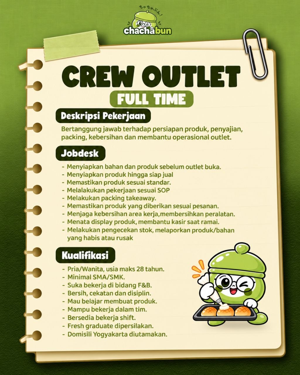Poster lowongan Chachabun